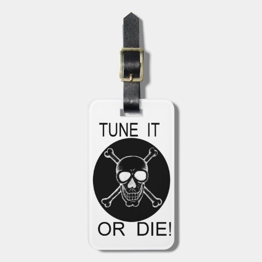 Tune it or Die Circle Skull Baggage Label Bagagelabel (Voorkant verticaal)
