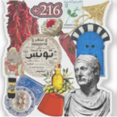 Tunees Collage Sticker Ontwerp | Tunesische Cultuu (Voorkant)