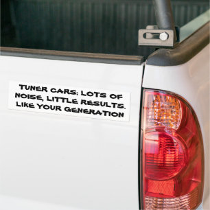 Tuner-auto's. Lawaai zonder resultaat Bumpersticker