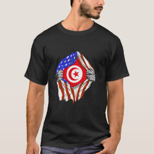 Tunesië Amerika VS Borst Tunesische trots Tunesisc T-shirt