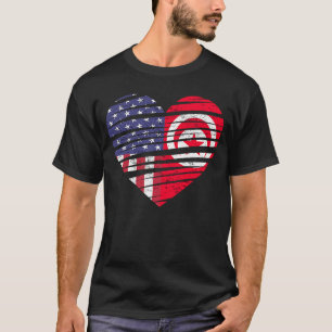 Tunesië - Amerikaans gegroeid hart VS patriot erfg T-shirt