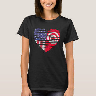 Tunesië Amerikaans Geteeld Hart USA Patriot Erfgoe T-shirt