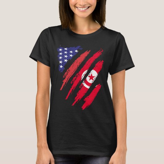 Tunesië - Amerikaanse vlag - Patriot Heritage T-shirt (Voorkant)