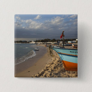 Tunesië, Cap Bon, Hammamet, waterkant, Vierkante Button 5,1 Cm