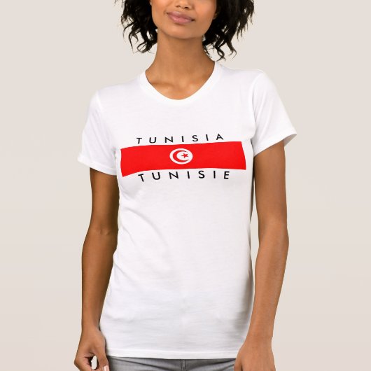 tunesië country flag name text symbol t-shirt (Voorkant)