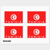 tunesië country flag symbol name text rechthoekige sticker (Vel)