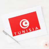 tunesië country flag symbol name text rechthoekige sticker (Envelop)