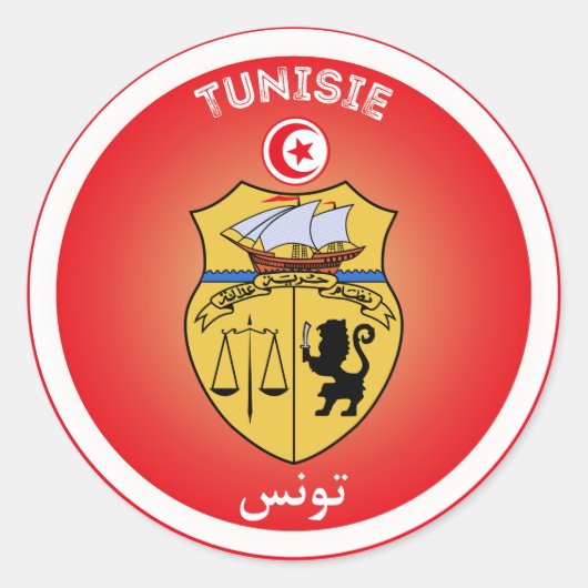 Tunesië Erfgoed Embleem Ronde Sticker (Voorkant)