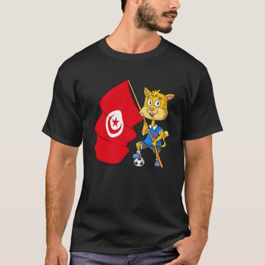 Tunesië Fan Kat T-shirt (Voorkant)