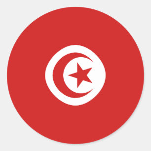 Tunesië Fisheye Flag Sticker