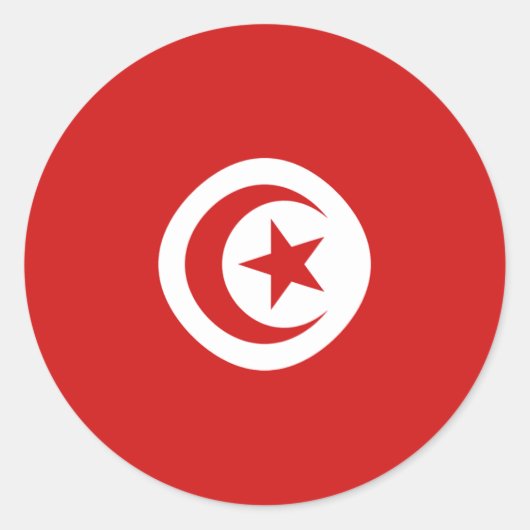 Tunesië Fisheye Flag Sticker (Voorkant)