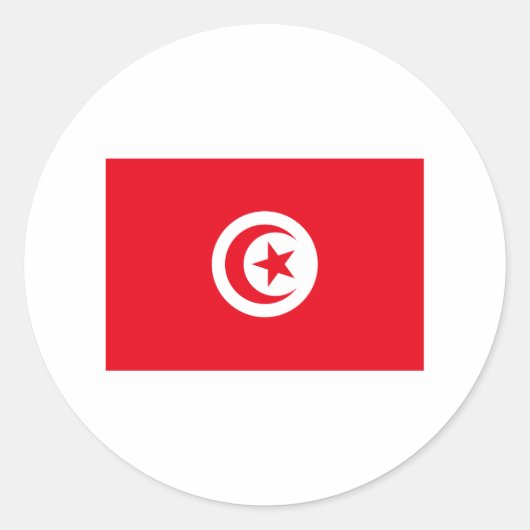 Tunesië FLAG International Ronde Sticker (Voorkant)