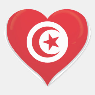 Tunesië houdt van vlag trots hart sticker