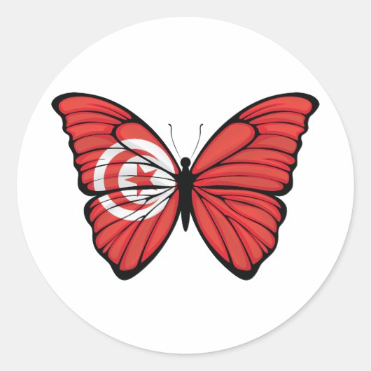 Tunesië Hypolimnas Vlinder Ronde Sticker (Voorkant)
