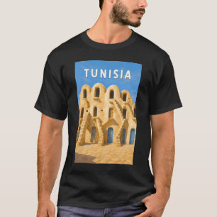 Tunesië Illustratie Reis Kunst Vintage T-shirt