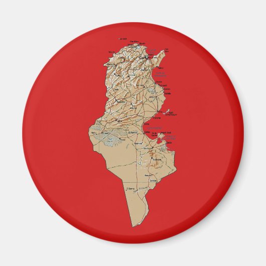 Tunesië Kaart Magneet (Voorkant)