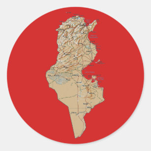 Tunesië Kaart Sticker