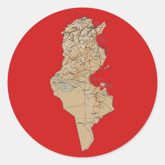 Tunesië Kaart Sticker (Voorkant)
