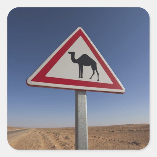 Tunesië, Ksour Area, Ksar Ghilane, Grand Erg 6 Vierkante Sticker (Voorkant)