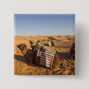 Tunesië, Ksour gebied, Ksar Ghilane, Grand Erg 3 Vierkante Button 5,1 Cm