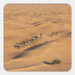 Tunesië, Ksour gebied, Ksar Ghilane, Grand Erg 4 Vierkante Sticker