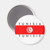 Tunesië Land Vlaggennaam Tekst Symbool Tunesië Magneet (Voorkant / Achterkant)