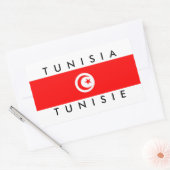 Tunesië Land Vlaggennaam Tekst Symbool Tunesië Rechthoekige Sticker (Envelop)