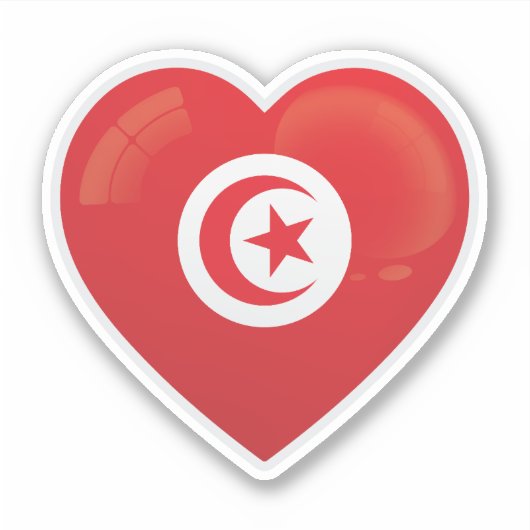 Tunesië Liefde Icon Sticker (Voorkant)