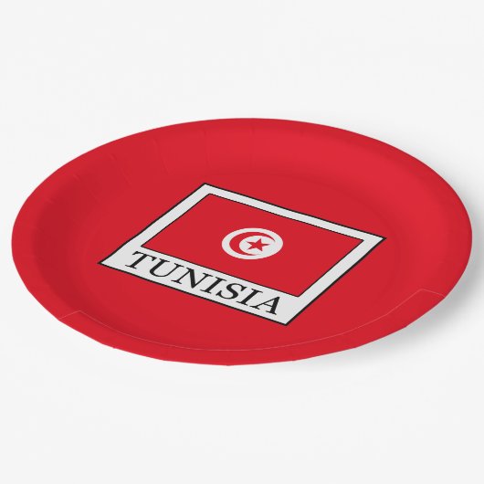 Tunesië Papieren Bordje (Gekanteld)