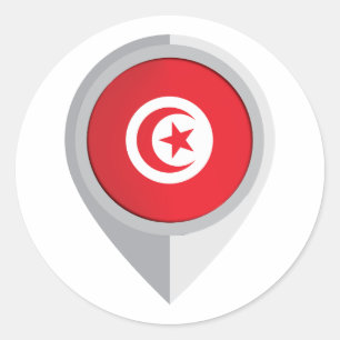 Tunesië PIN Locatie Vlag Ronde Sticker