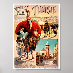 Tunesië PLM Tunesië Vintage Reisposter Gerestauree Poster