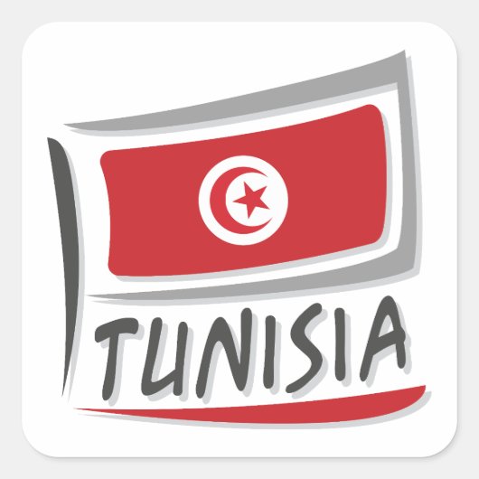 Tunesië Pride X-vlag Vierkante Sticker (Voorkant)
