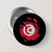 Tunesië ripte vlag ronde button 7,6 cm (Voorkant /achterkant)