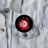 Tunesië ripte vlag ronde button 7,6 cm (In situ)