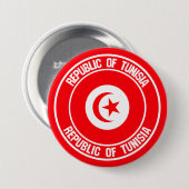 Tunesië Rond Embleem Ronde Button 7,6 Cm (Voorkant /achterkant)