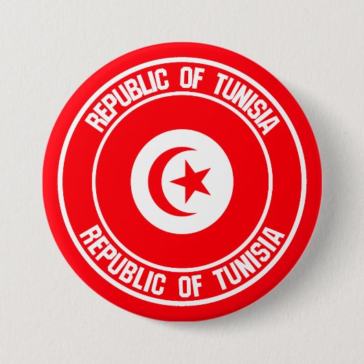 Tunesië Rond Embleem Ronde Button 7,6 Cm (Voorkant)