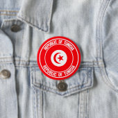 Tunesië Rond Embleem Ronde Button 7,6 Cm (In situ)