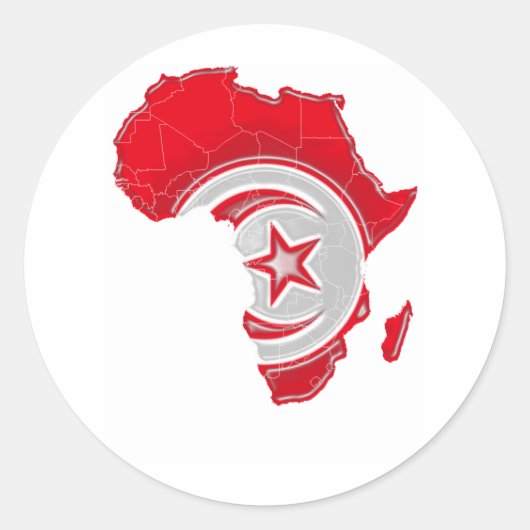 Tunesië Ronde Sticker (Voorkant)