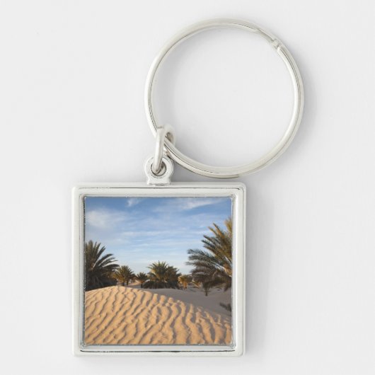 Tunesië, Sahara, Douz, Great Dune, palm 2 Sleutelhanger (Voorkant)