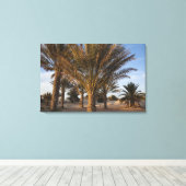 Tunesië, Sahara, Douz, Great Dune, palm Canvas Afdruk (Insitu (Houten vloer))