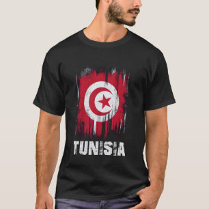 Tunesië Sportief Vlag en Nationaal Embleem T-shirt