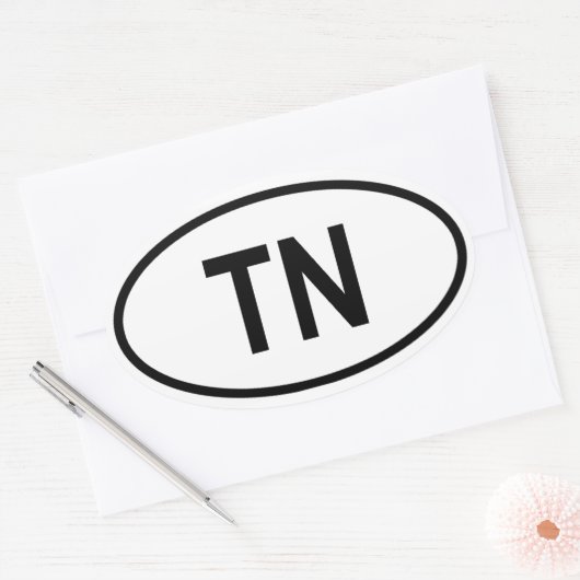 Tunesië "TN" Ovale Sticker (Envelop)