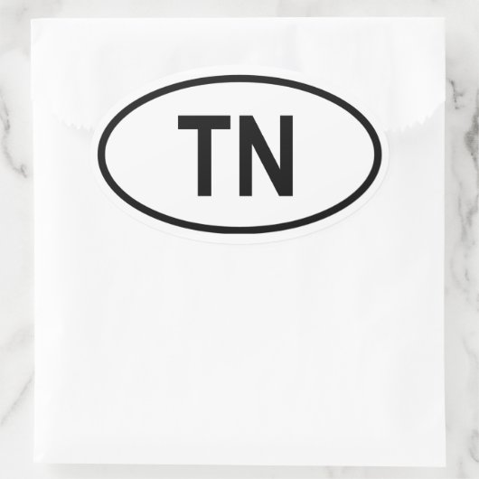 Tunesië "TN" Ovale Sticker (Tas)