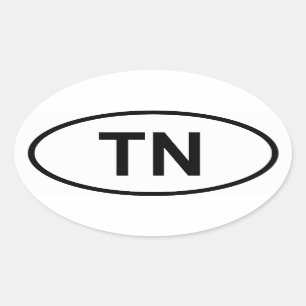 Tunesië "TN" Ovale Sticker