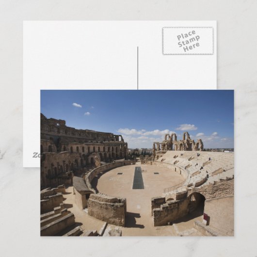 Tunesië, Tunesische centrale kust, El Jem, Roman 6 Briefkaart (Voorkant / Achterkant)
