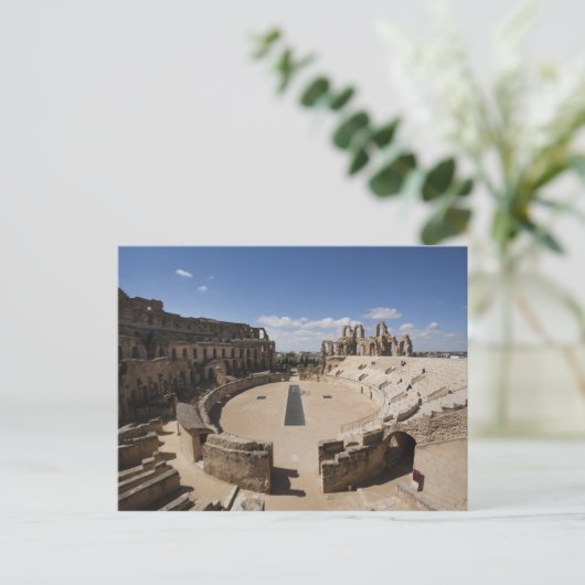 Tunesië, Tunesische centrale kust, El Jem, Roman 6 Briefkaart (Staand voorkant)