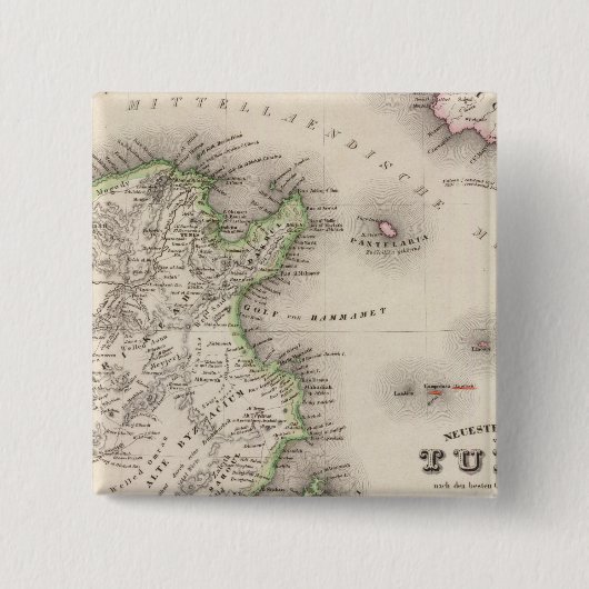 Tunesië Vierkante Button 5,1 Cm (Voorkant)