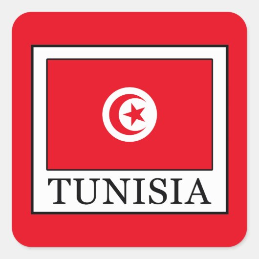 Tunesië Vierkante Sticker (Voorkant)