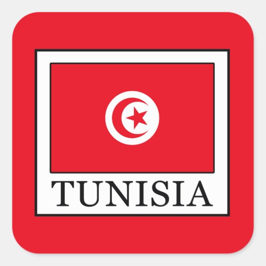 Tunesië Vierkante Sticker (Voorkant)