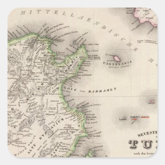 Tunesië Vierkante Sticker (Voorkant)